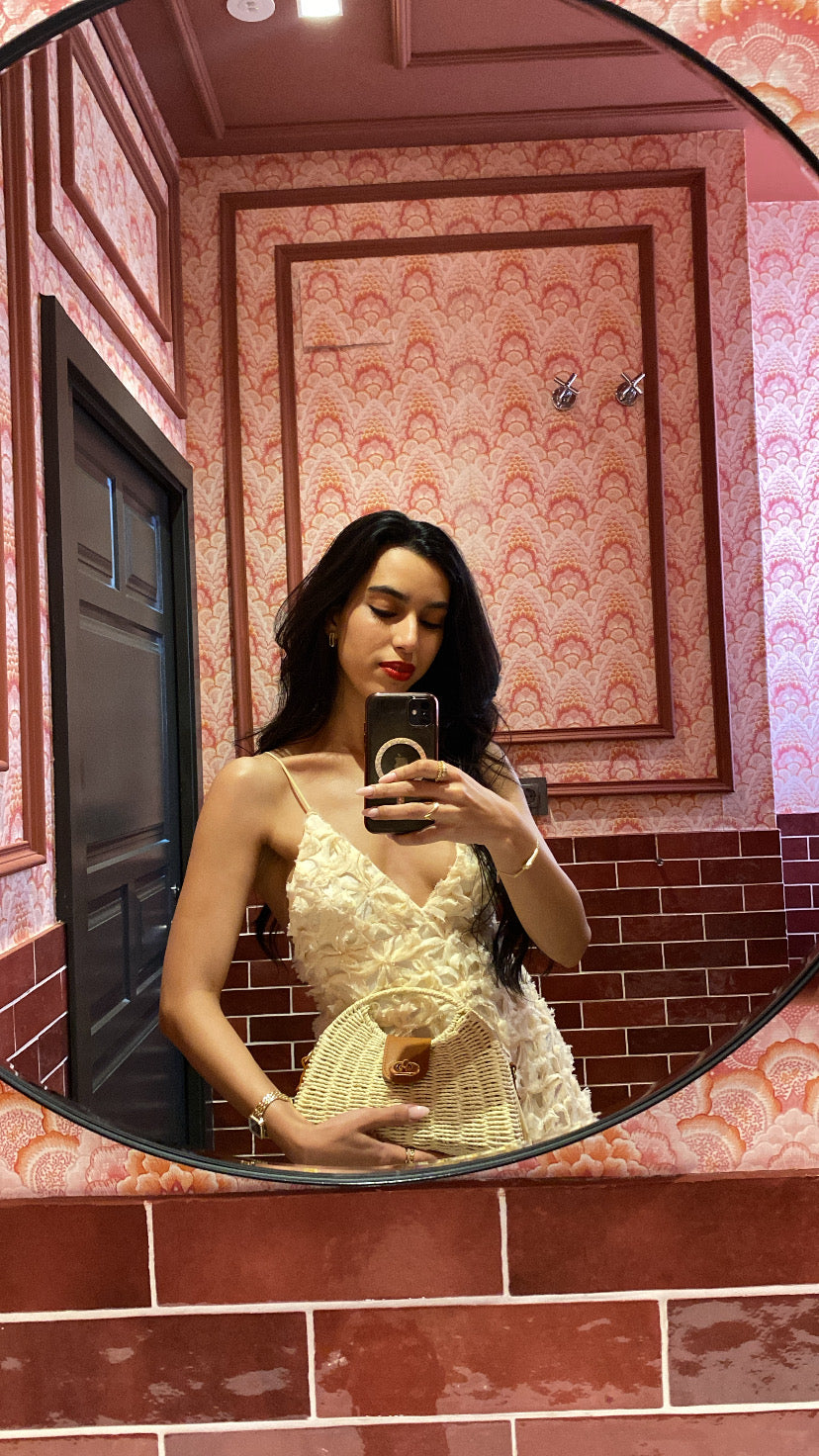 Bolso de rafia beige