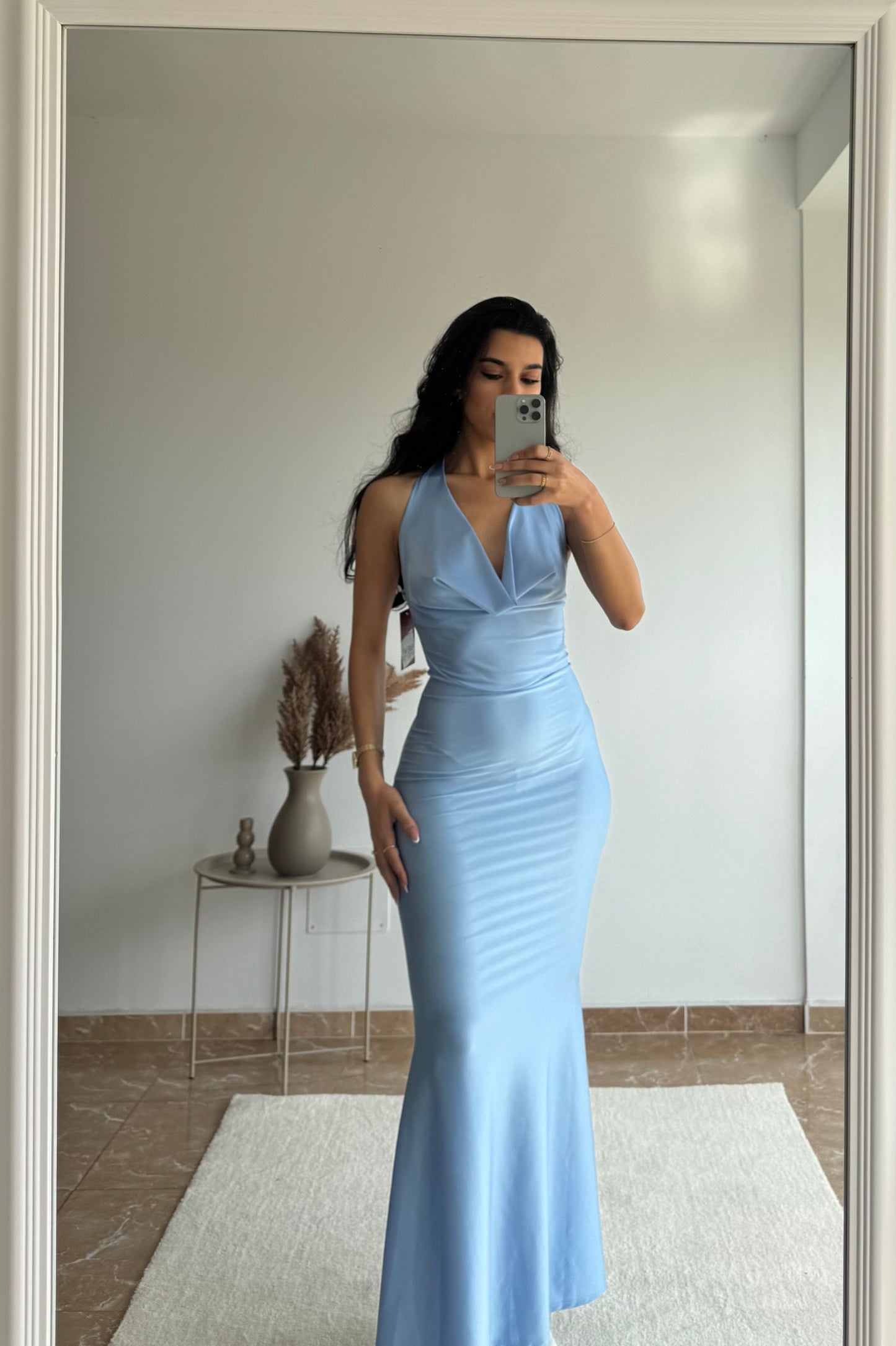 Vestido sirena celeste