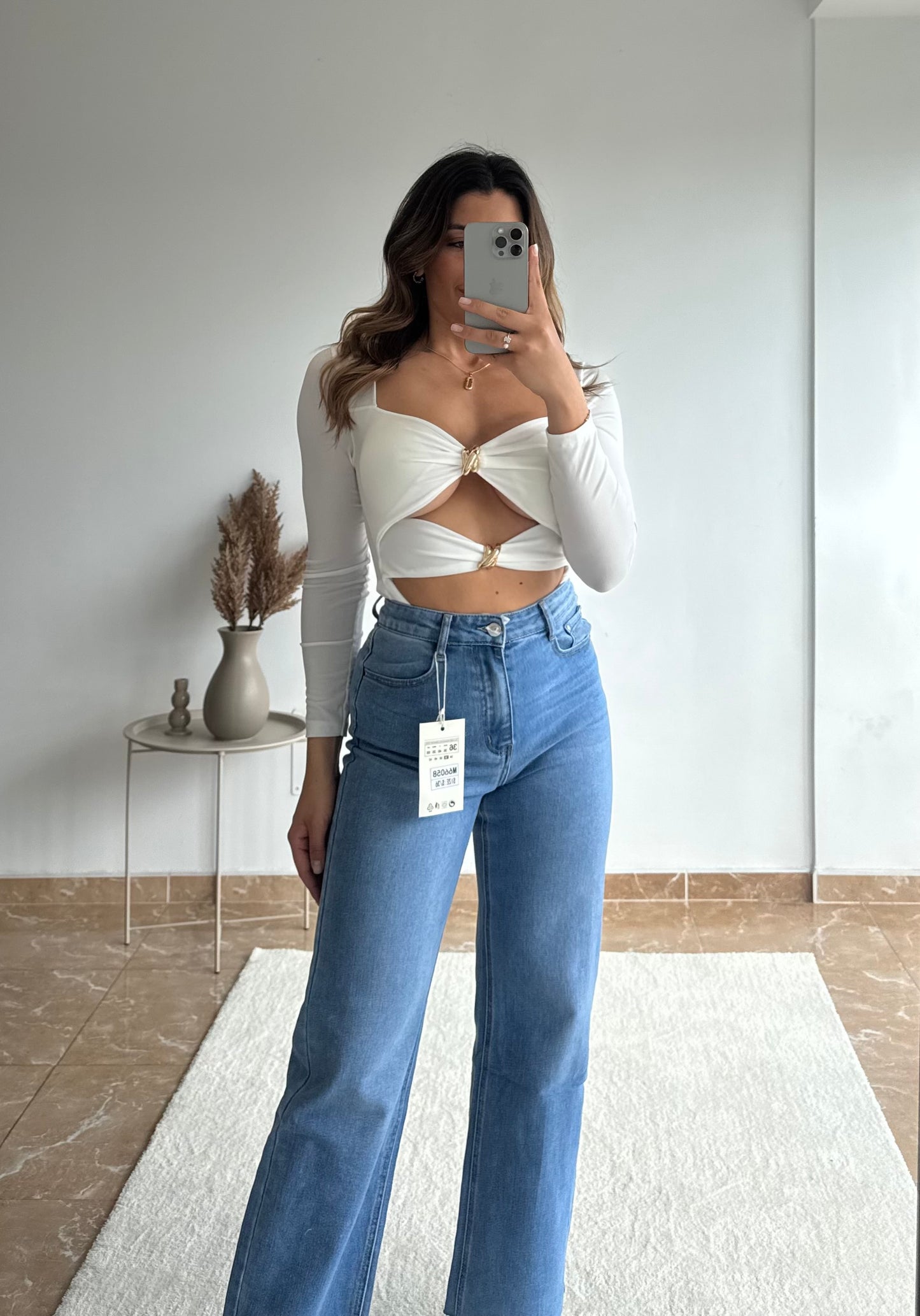 Body blanco con abertura