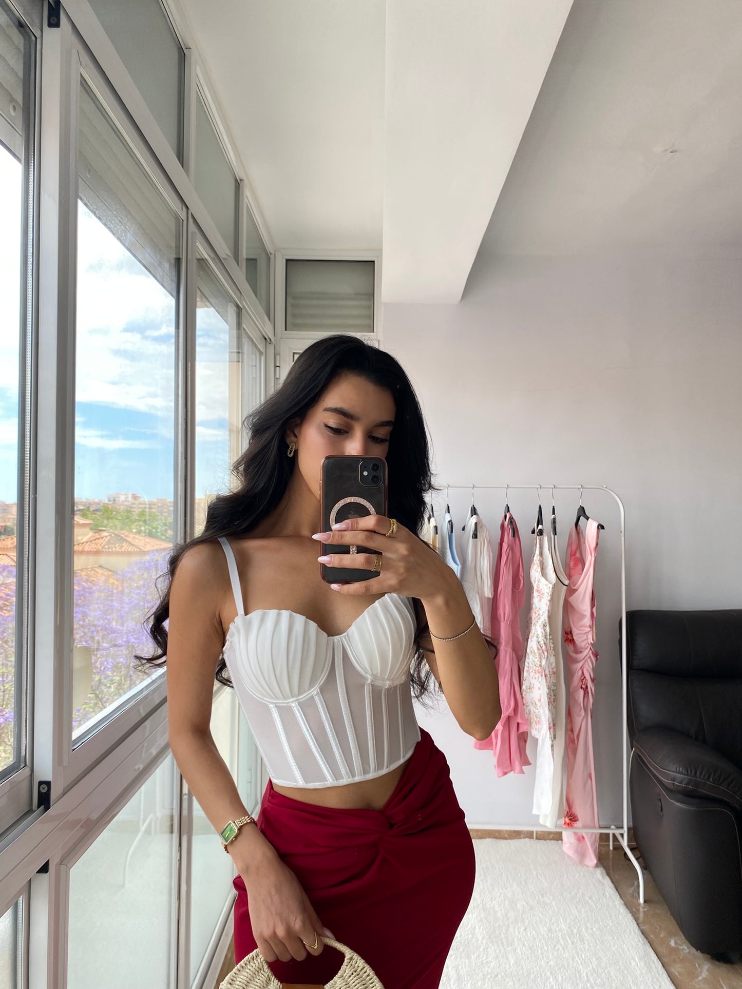 Corset Top blanco