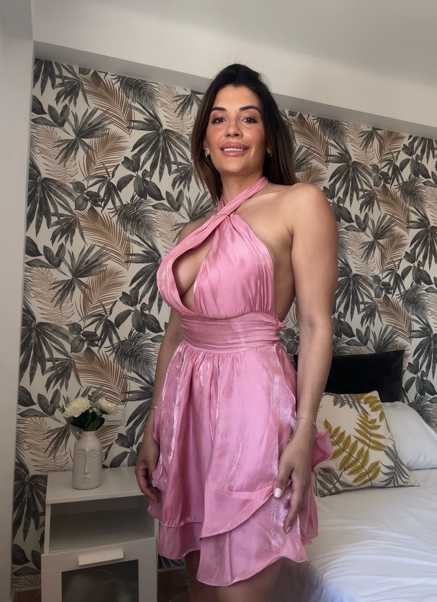 Vestido Halter Rosa