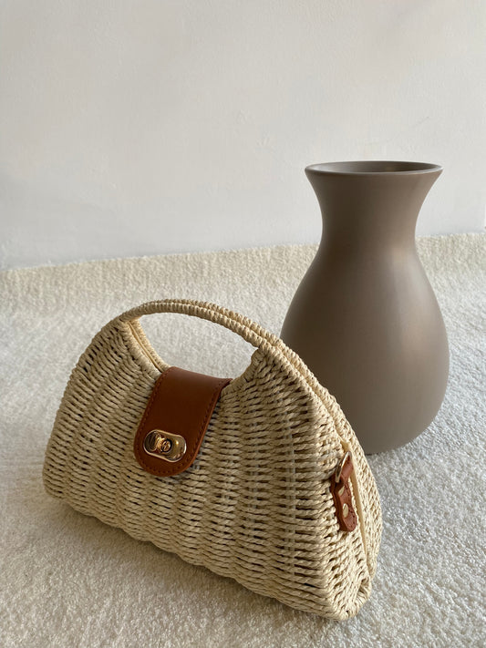 Bolso de rafia beige