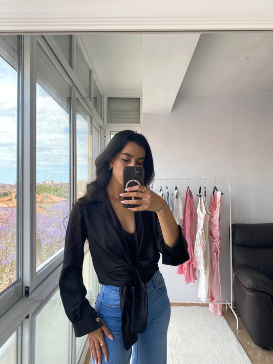 Blusa abierta Negra