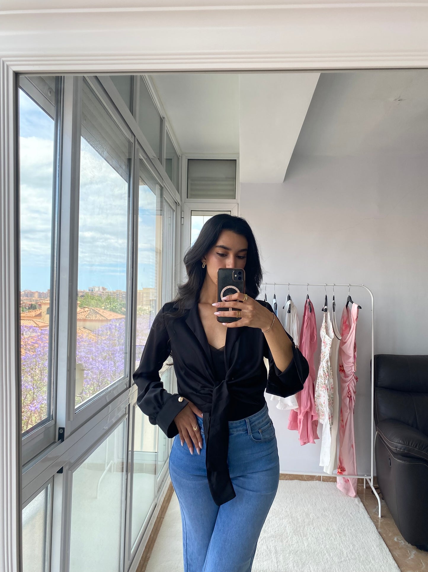 Blusa abierta Negra
