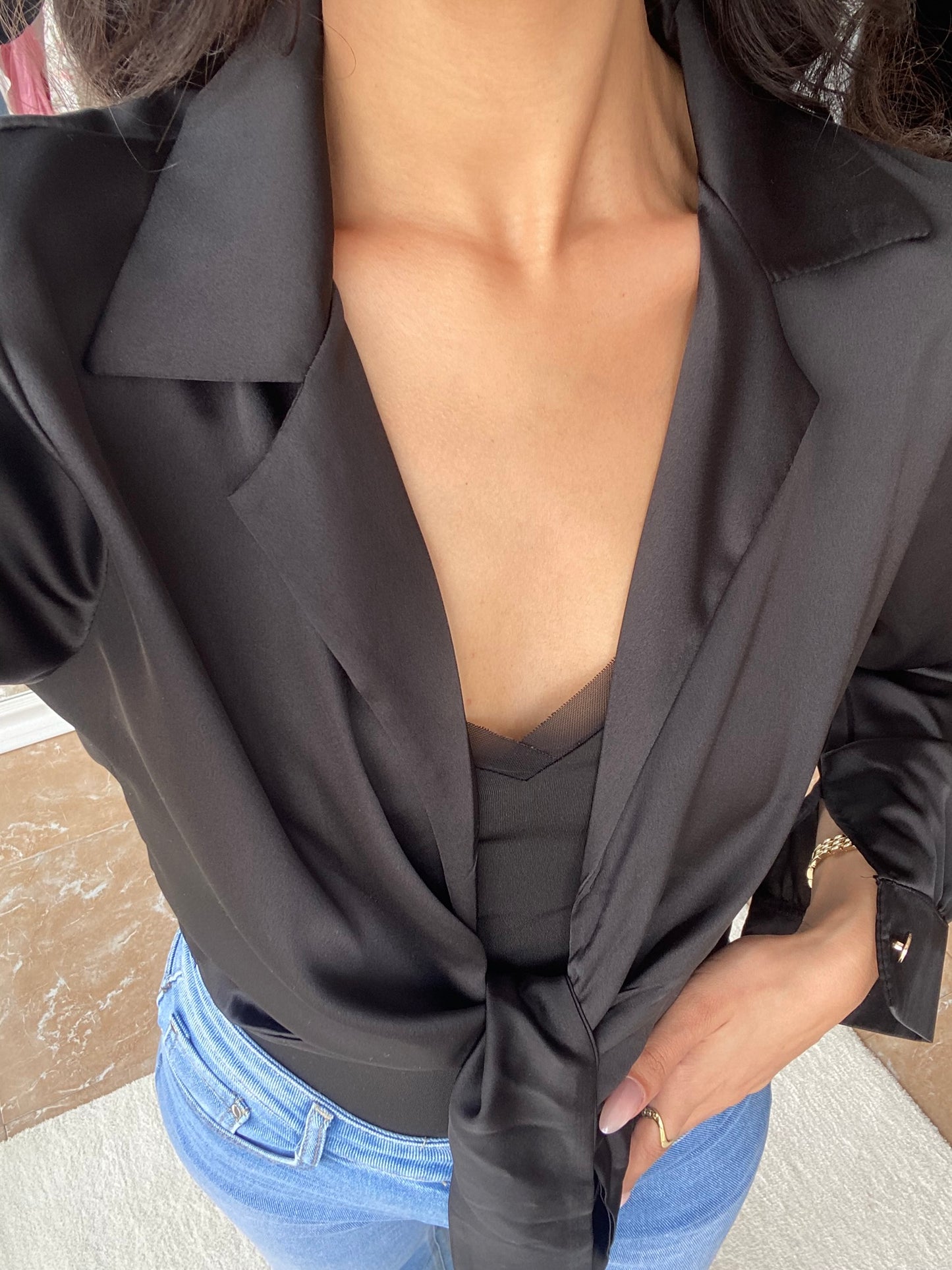 Blusa abierta Negra