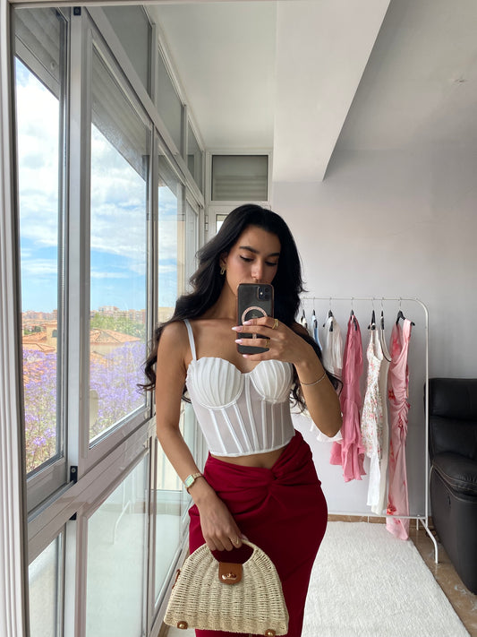 Corset Top blanco